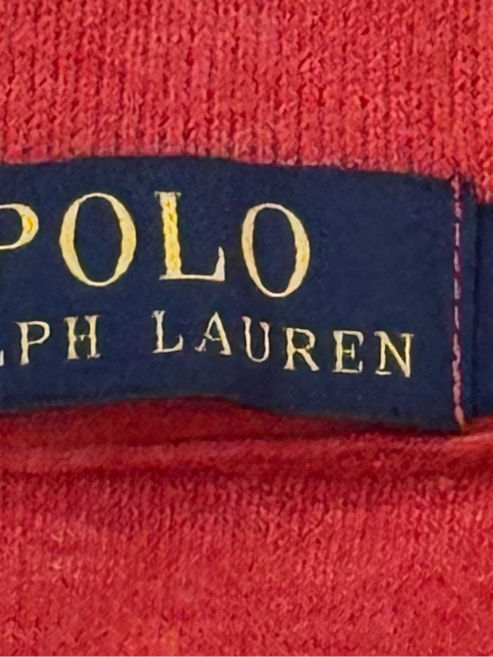 Polo by Ralph Lauren Red Half-Zip Sweater with Navy Pony